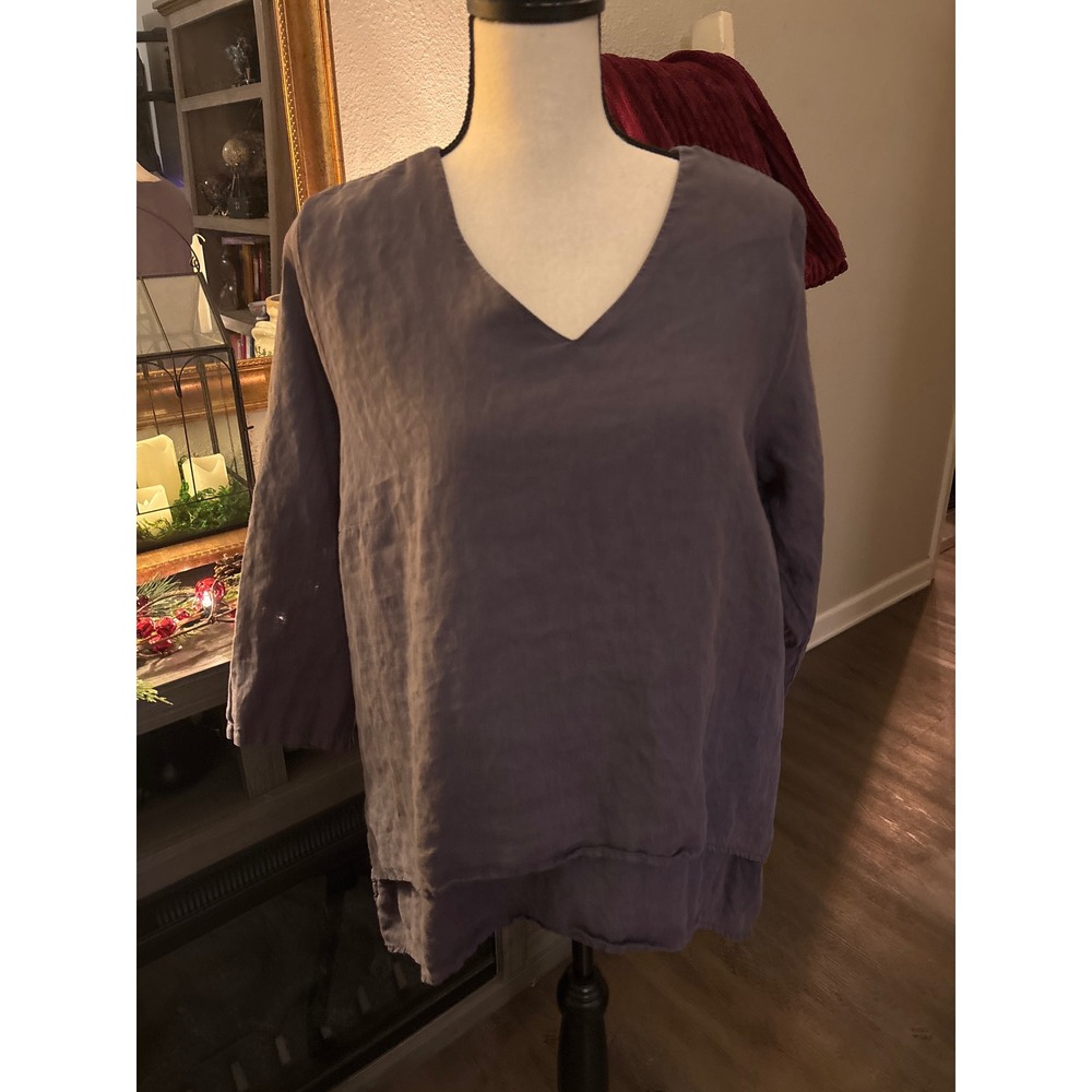 LA‎ Fixsun women's small grey linen  top